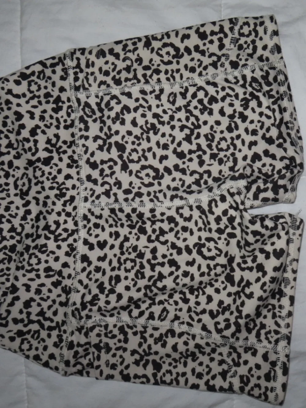 Evolution and Creation Women’s Leopard Print Bike Shorts - Cream and Black